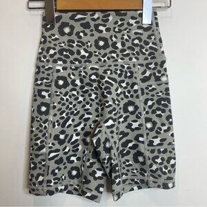 Offline by Aerie Goals Bike Shorts High Rise Grey Animal Print Pockets